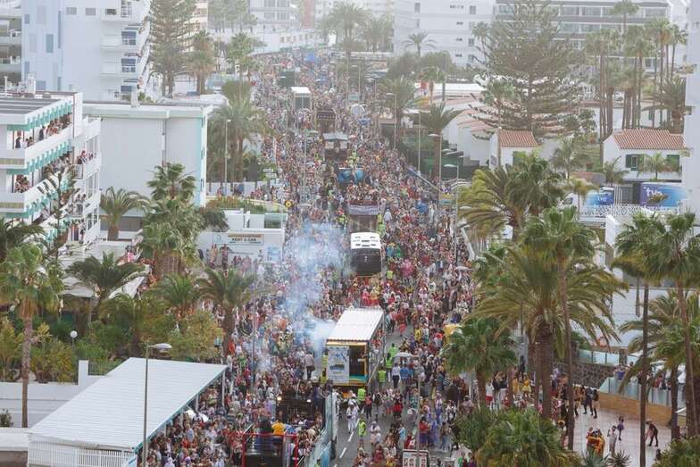 Imagen de la cabalgata del Carnaval de Maspalomas 2018 (Foto TA)